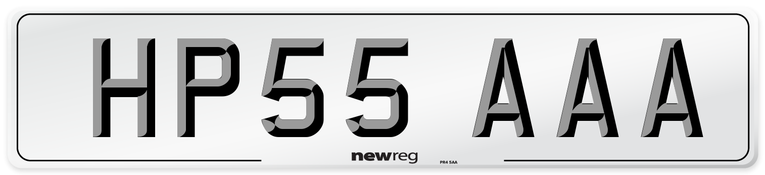 HP55 AAA Number Plate from New Reg